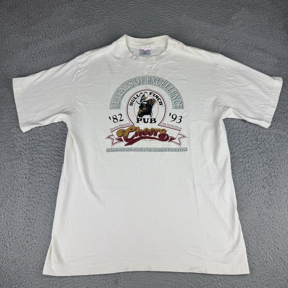 Cheers Vtg 93 T-Shirt 11 years of excellence Bull & Finch Pub Single Stitch Lg